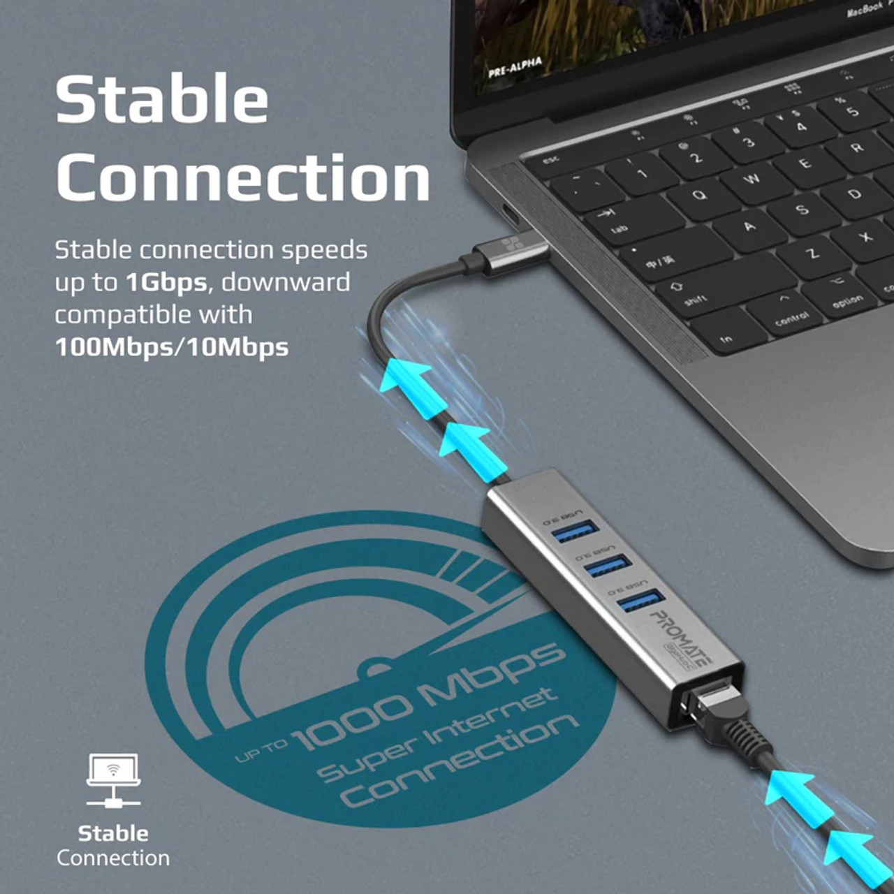 Promate Linkhub-C Hub Usb-C/Hdmi/2 Usb 3